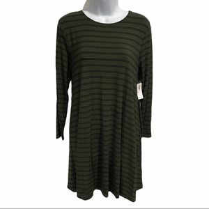 Old Navy Sage Green Stripe Casual Swing Dress MP